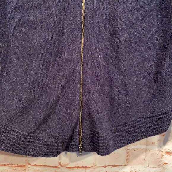 Madewell back zip hi low pullover sweater M grey - Picture 8 of 11